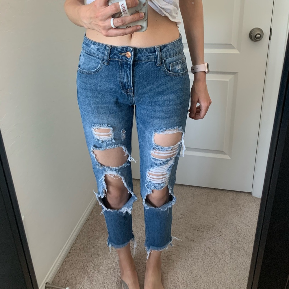 Distressed Mom Jeans